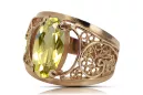 Original Vintage 14K Rose Gold Yellow Peridot Ring Vintage style vrc057r